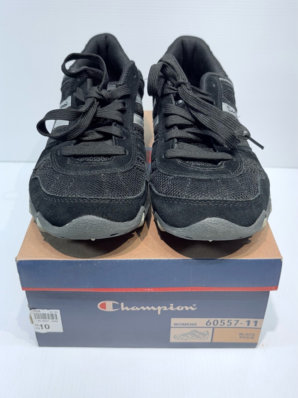 Champion Women's Black Athletic Sneakers with Gray Outsole - Size 10